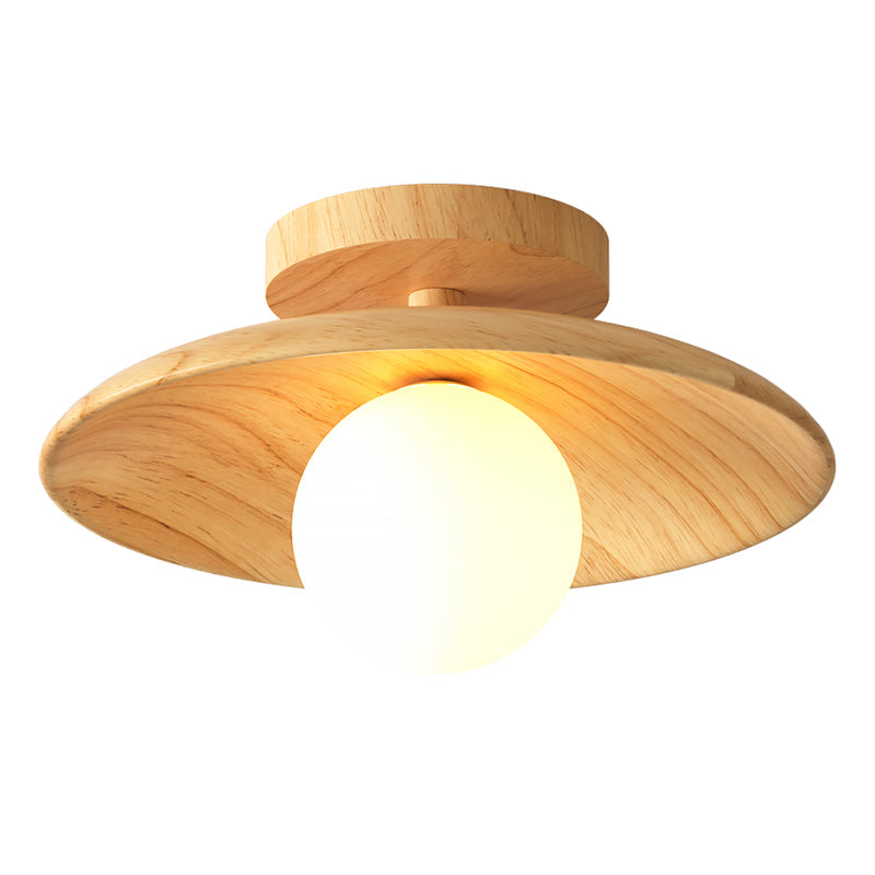 LumenWeave dřevěná stropní lampa Mini polozapuštěné osvětlení do předsíně | Lersk