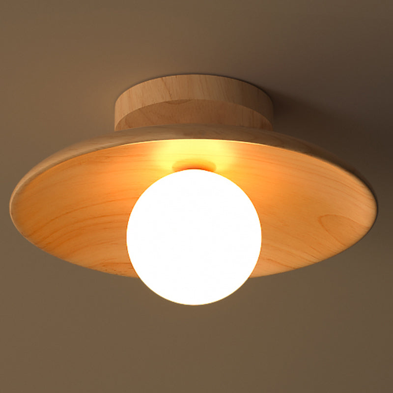 LumenWeave dřevěná stropní lampa Mini polozapuštěné osvětlení do předsíně | Lersk