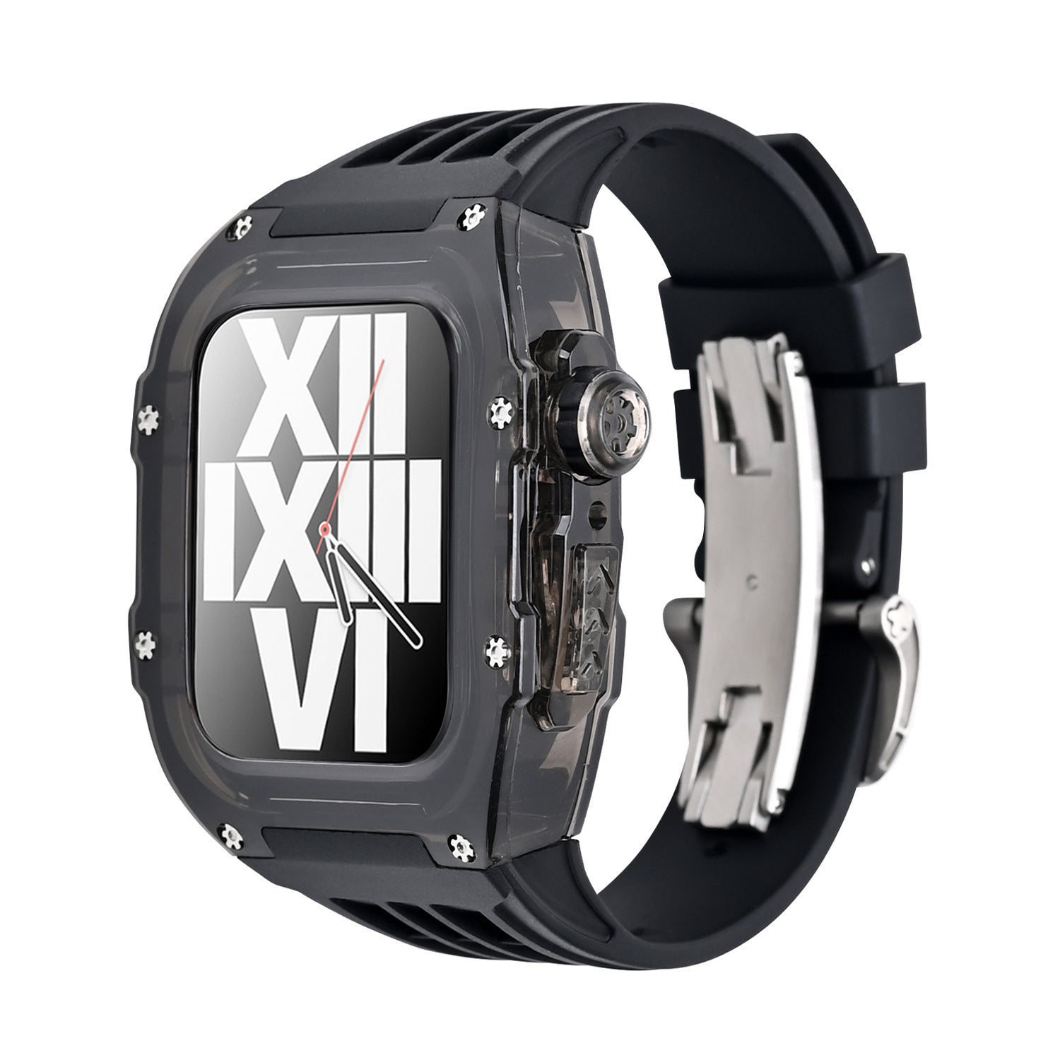 Velora V30 Glacier | Fluoro Rubber Band & Black Case Retrofit Kit For Apple Watch | Lersk