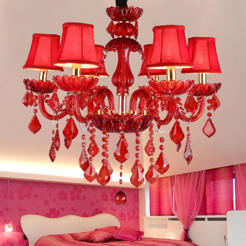 Aurelia Crimson Crystal Chandelier for Modern Living Rooms | Lersk