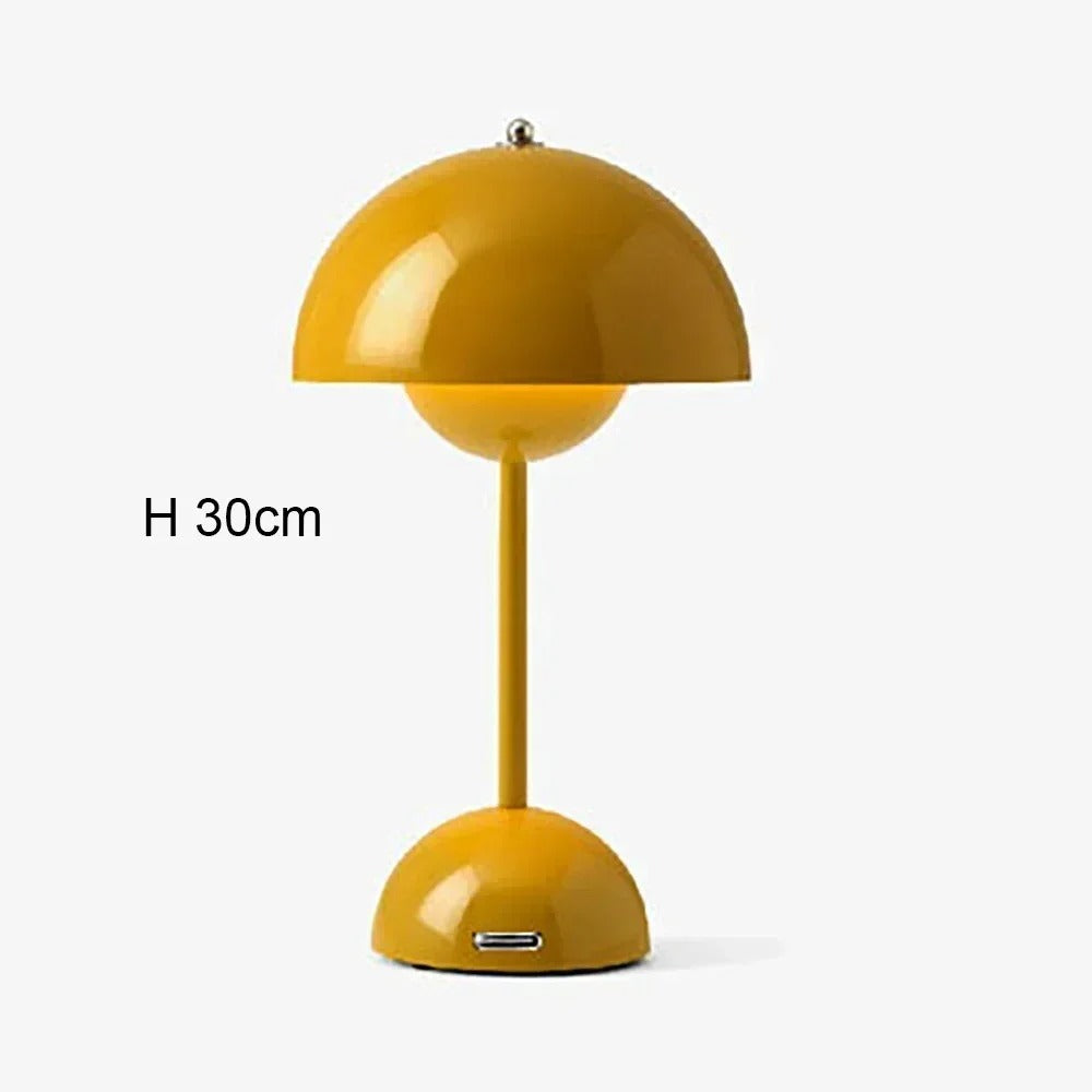 Nordic Led Table Lamp Wireless Rechargeable Mushroom Style for Small Spaces | Lersk