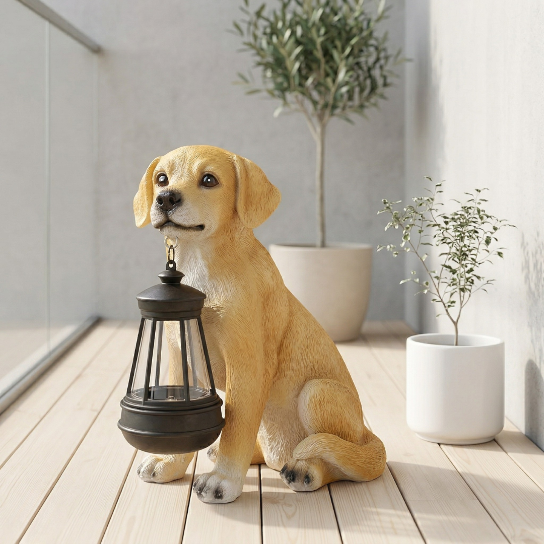 Statua Solare per Cani da Giardino per Giardini Esterni e Patios | Lersk
