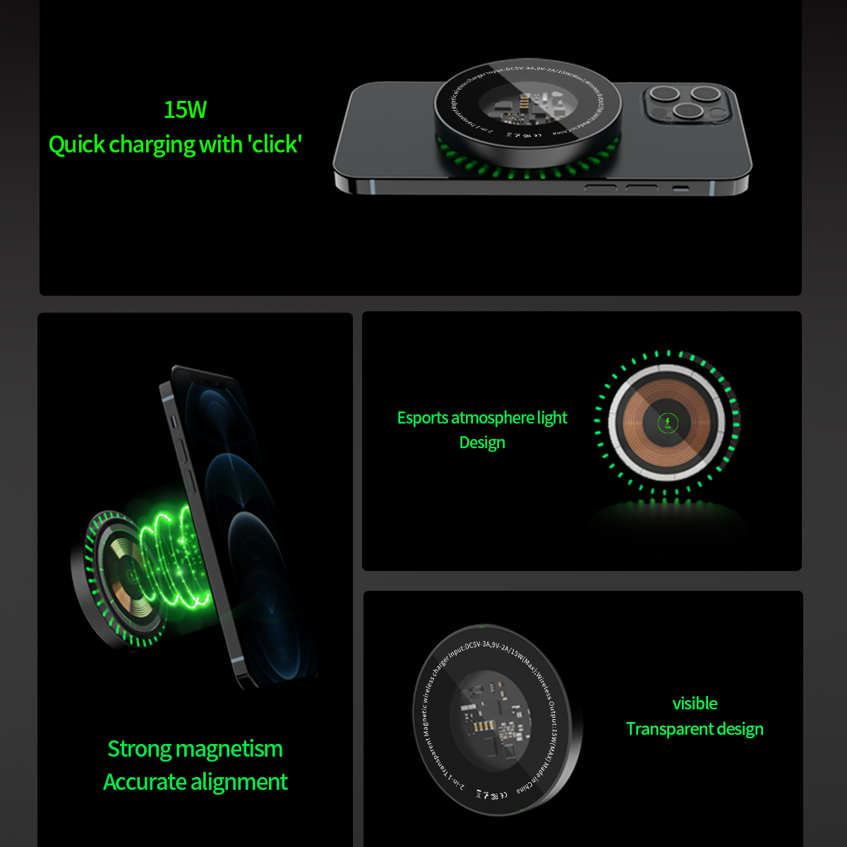 LumaVex | Ultra-Slim LED Ambient Light And Clear Magnetic Wireless Charging Pad | Lersk