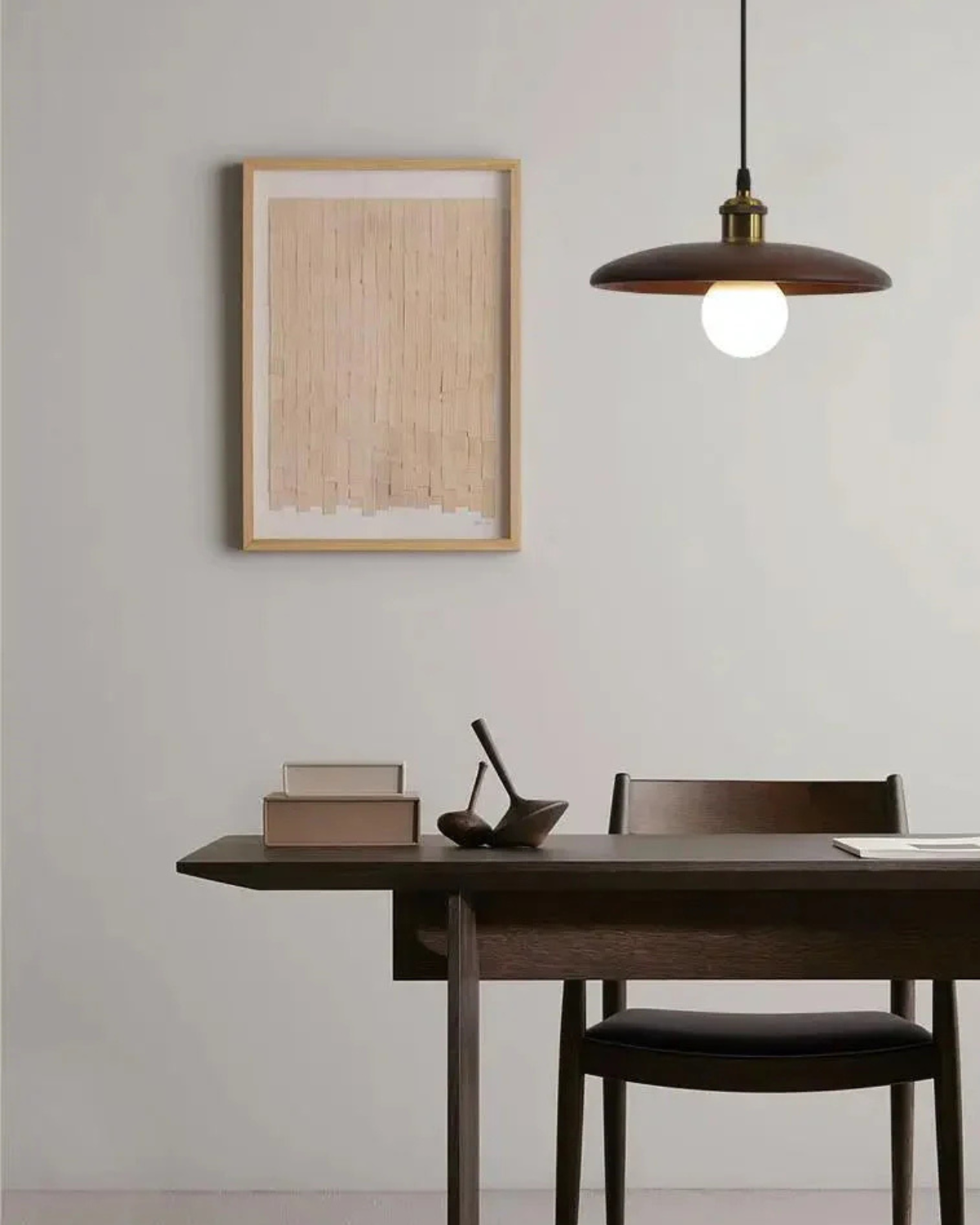 LumaNova Japandi Pendant Light With Slim Wood Shade | Lersk