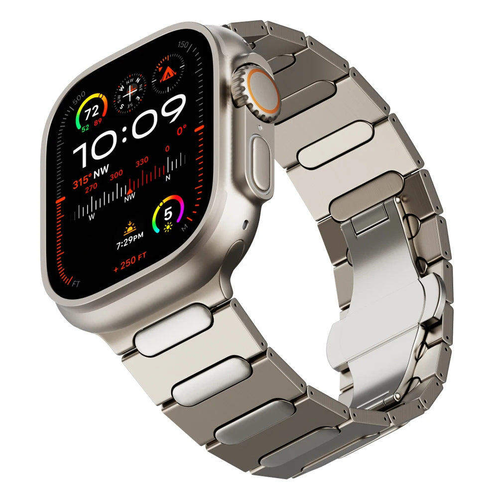 Aureon Titanium Bracelet With Butterfly Clasp For Apple Watch Ultra 1/2 | Lersk