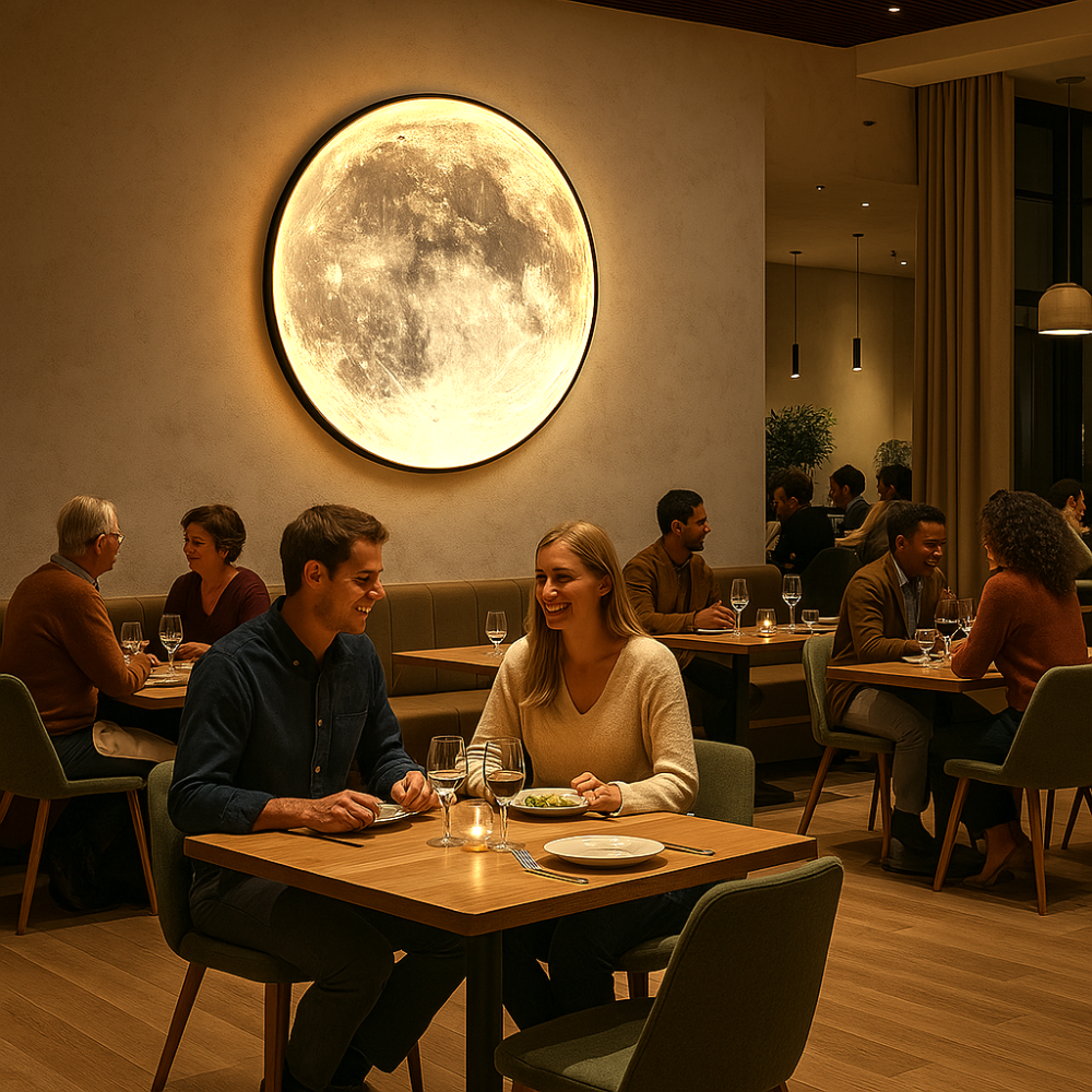 Noctara Moon Atmosphere Lambası Ayarlanabilir Ortam Işığı Yatak Odası ve Oturma Odası için | Lersk