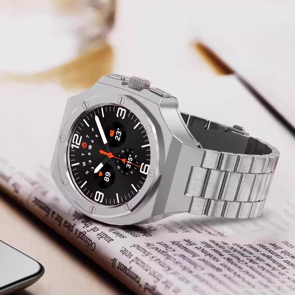 Obudowa ze stopu cynku i metalowa bransoleta kompatybilne z Samsung Galaxy Watch Ultra 47mm | Lersk