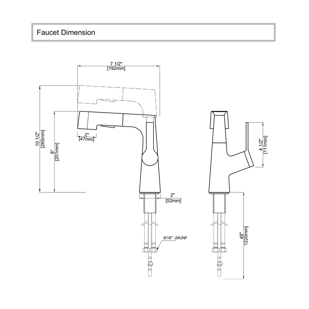 Tavero | Single-Hole Swivel Pull-Out Faucet | Lersk