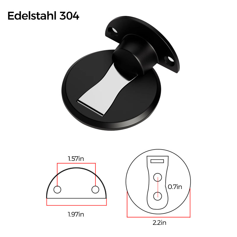 Invisible Magnetic Door Stop In Stainless Steel With Magnetic Catch And Mounting Plate | Lersk