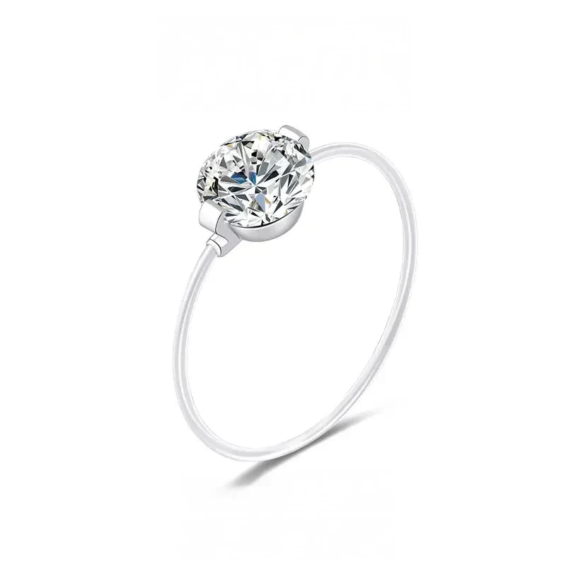 Sterling Silver S925 1–2 Carat Moissanite Invisible Band Ring With Floating Stone Effect | Lersk