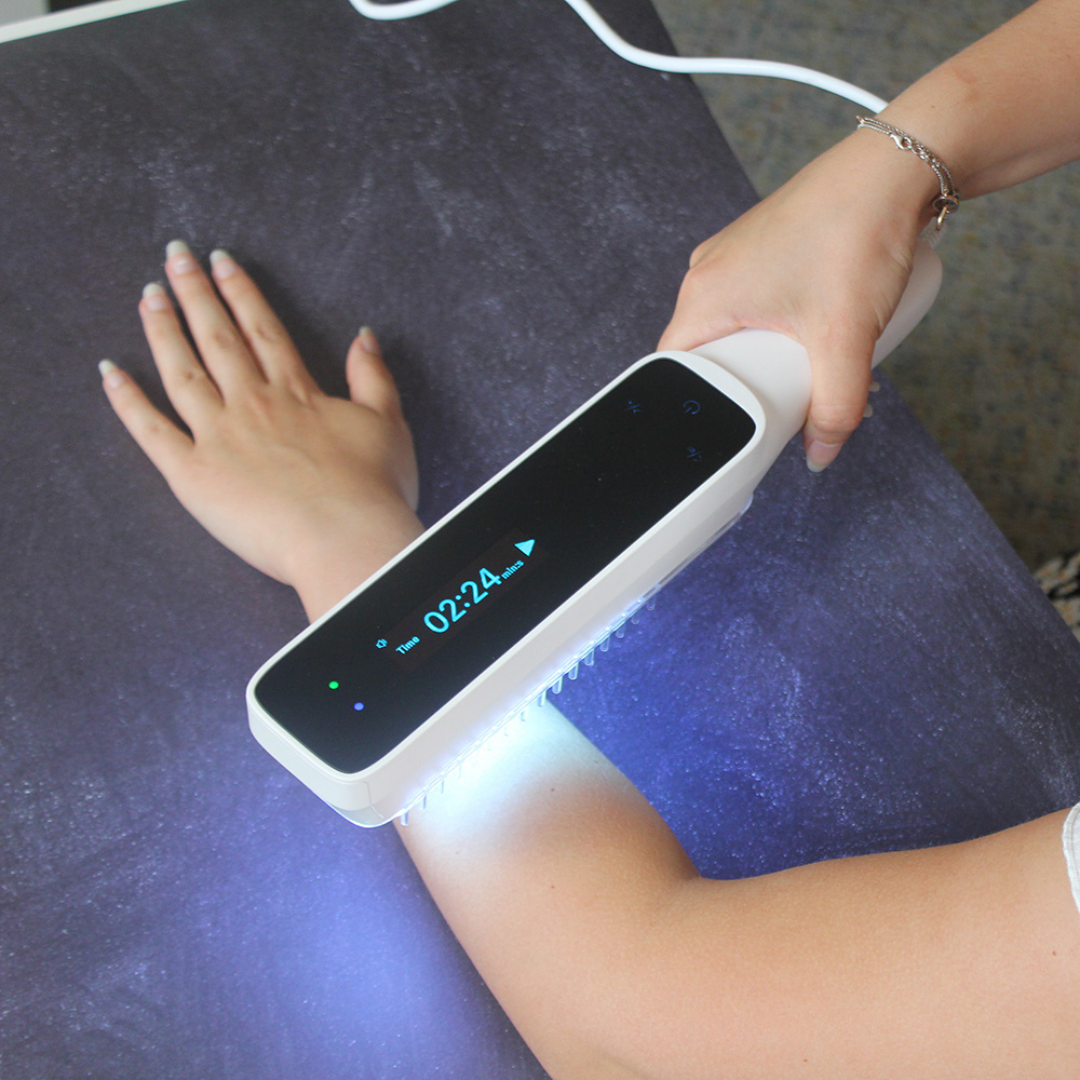 Lampada portatile per fototerapia UVB con 2 tubi Philips da 9W per psoriasi | Lersk
