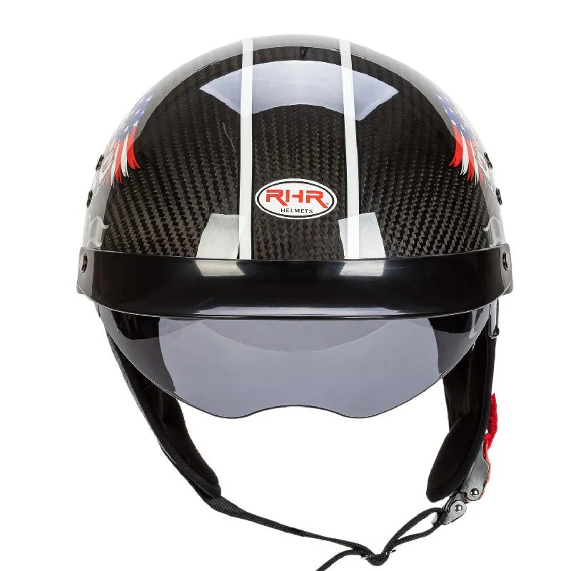 CarbonFiber Retro Half Face Helmet For Riders Lightweight DOT ECE Approved | Lersk