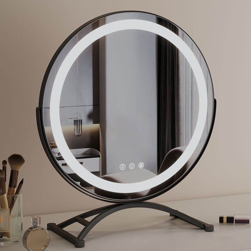 Regulowane lustro LED do toaletki z obrotem 360°, sterowaniem dotykowym i 3 trybami światła | Lersk