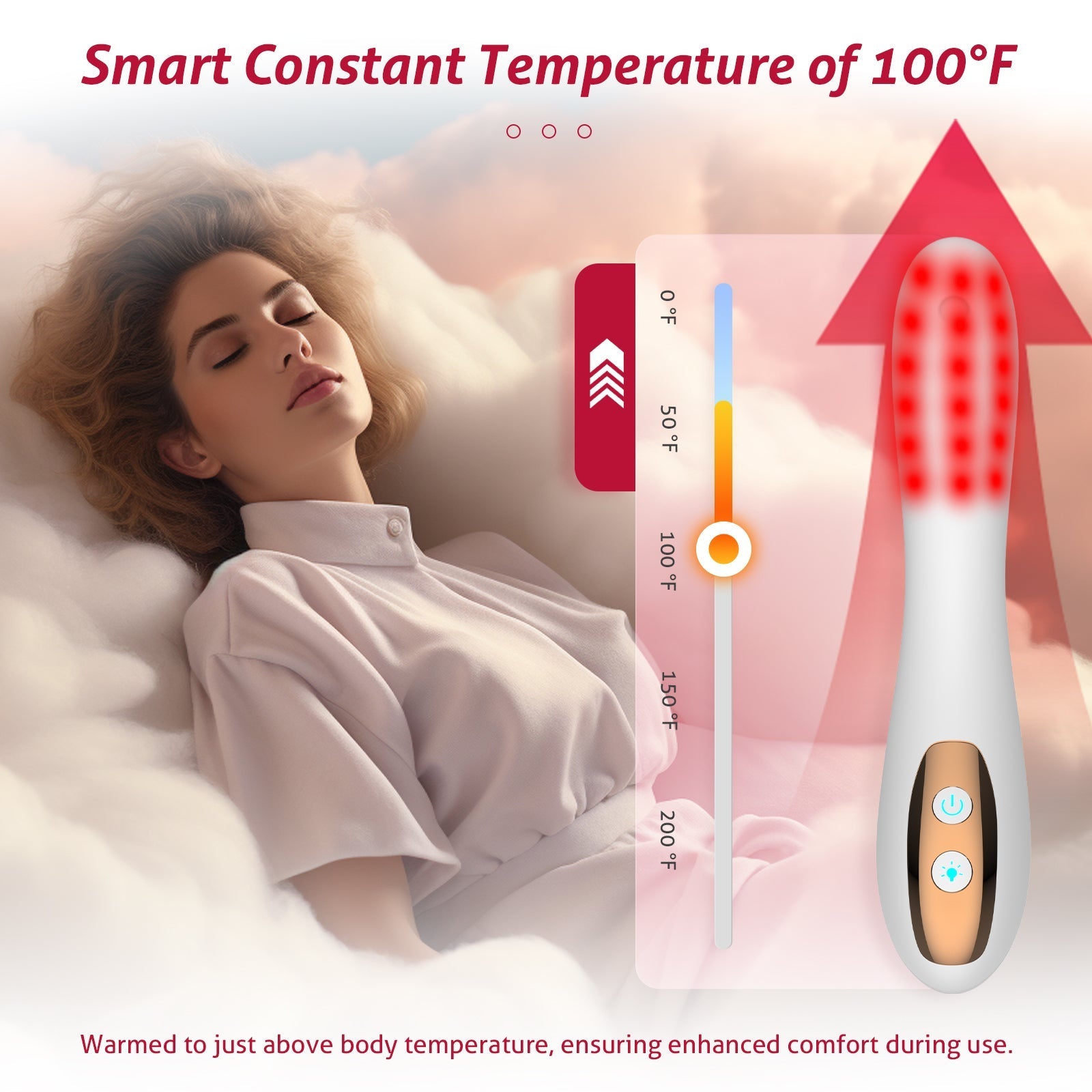 Dispositivo de Bem-Estar Íntimo com Luz Vermelha para Mulheres com Calor e 8 Níveis de Intensidade | Lersk
