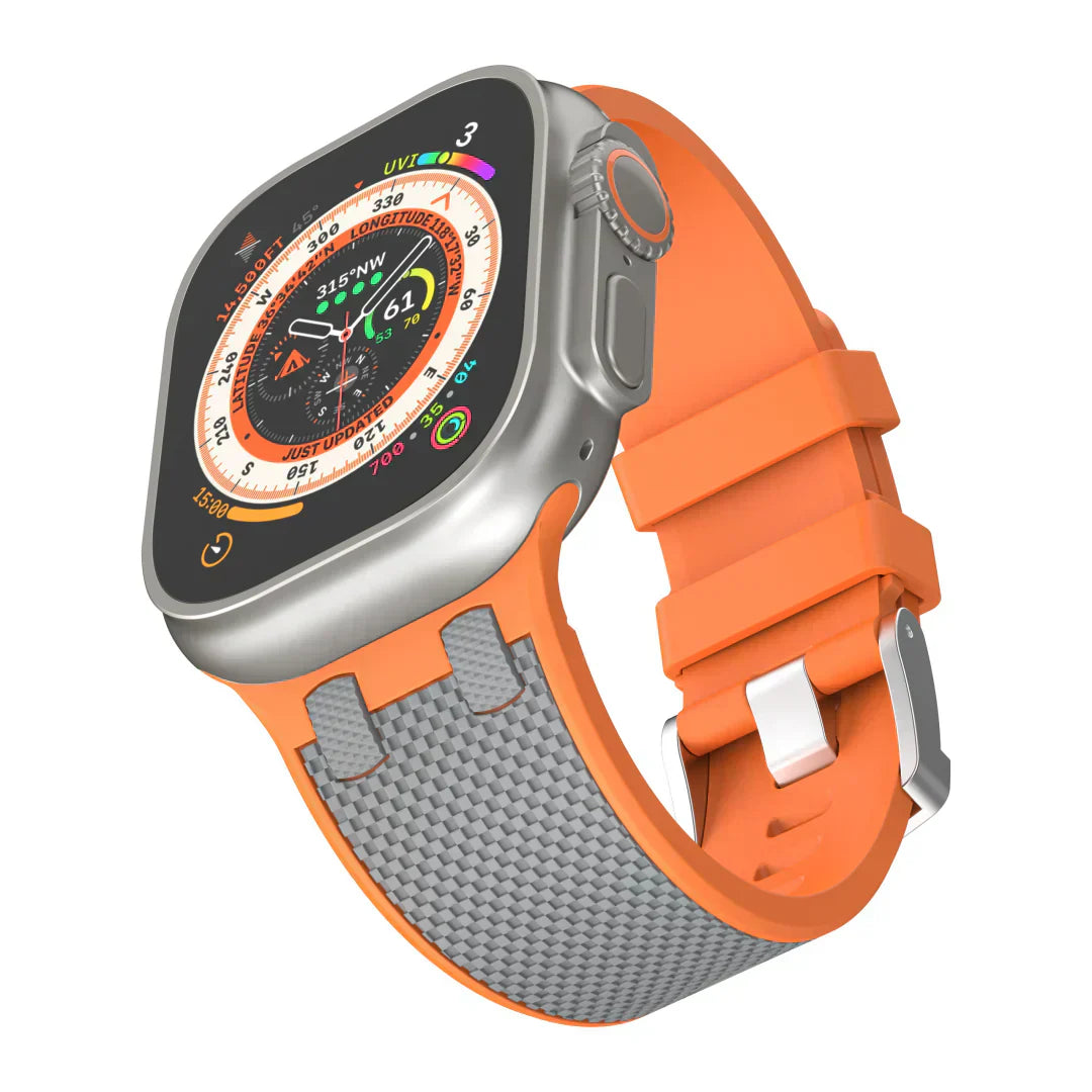 Aeria | Tofarvet silikonearmbånd til Apple Watch | Lersk