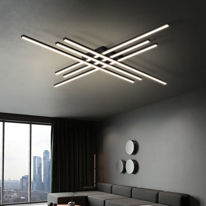 Modern Linear 4-Head LED Ceiling Light With Dimmable Brightness In White Or Black Finish | Lersk