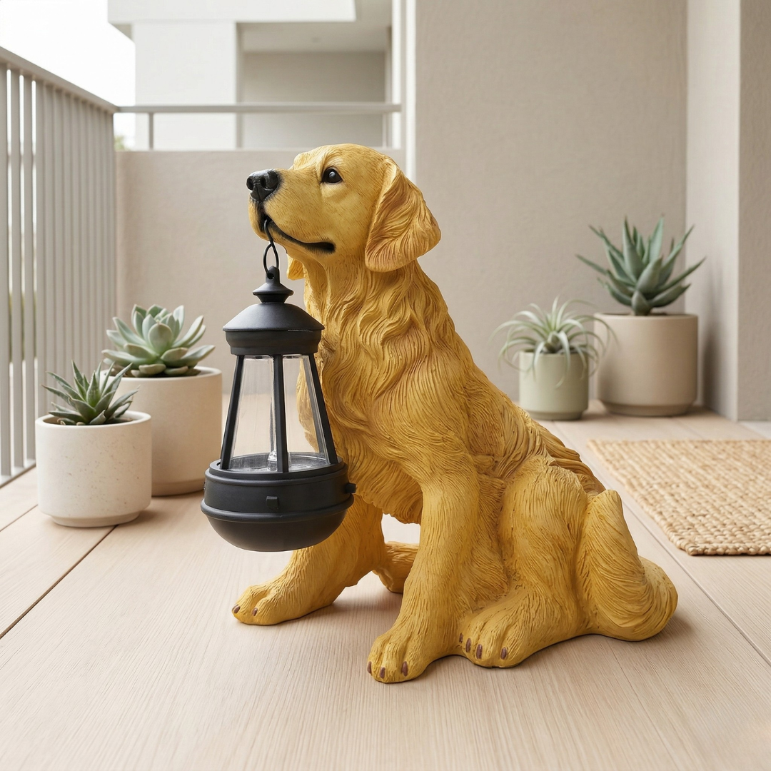 Solar-Hund Gartenornament für Außenbereich und Gartendekoration | Lersk