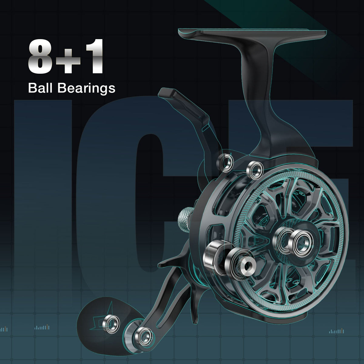 Piscifun ICX Carbon Ice Fishing Reel, Structure Upgrade Magnetic Drop System Inline Ice Fishing Reel