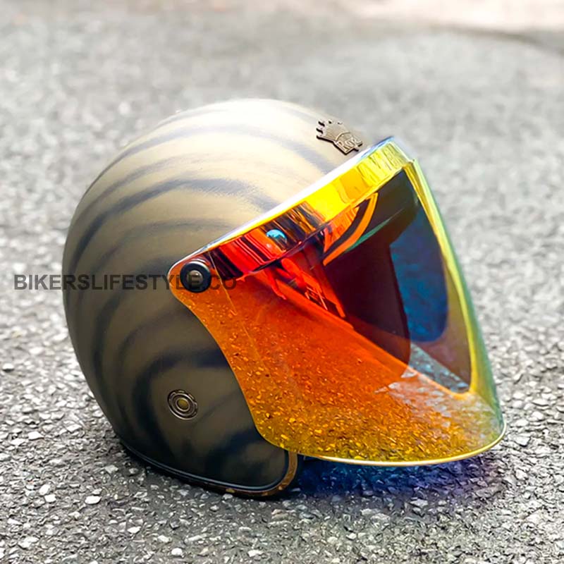 Vintage Flat Visor for Riders Anti-Fog UV-Proof Polycarbonate BKS65 | Lersk