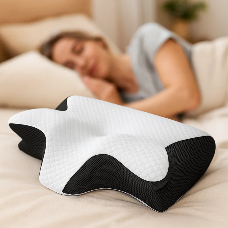 SomniEase Ergonomic 2-in-1 Memory Foam Cervical Pillow | Lersk