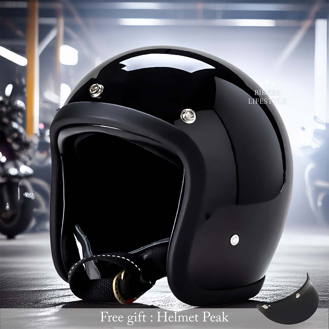 Vintage Motorcycle Helmet Low Profile For Riders DOT ECE | Lersk