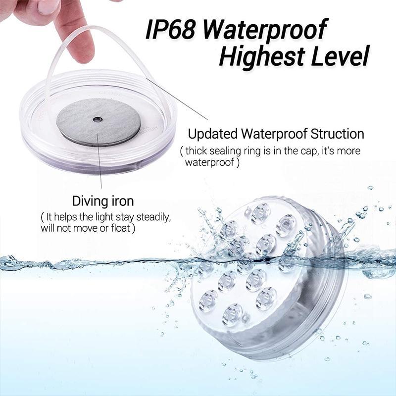Lampe LED étanche à télécommande avec ventouse magnétique pour piscines et éclairage extérieur | Lersk