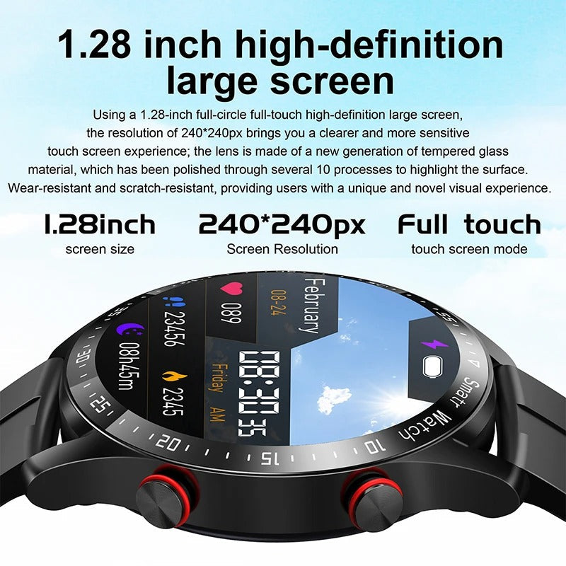 Men's Waterproof Bluetooth Smartwatch ECG Heart Rate Monitor | Lersk