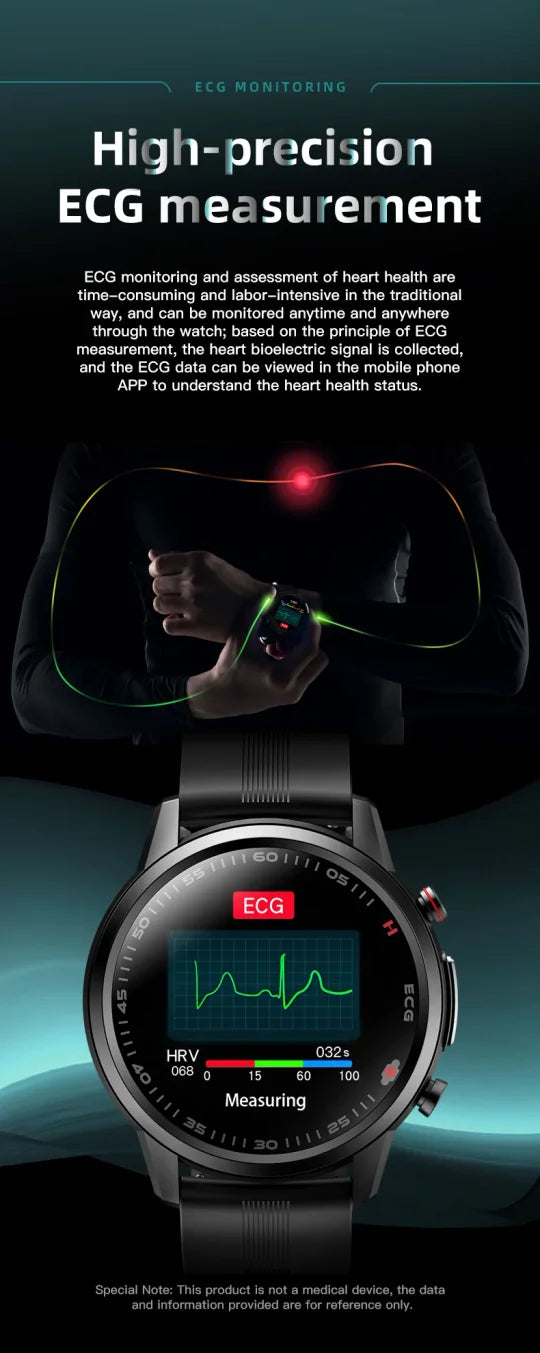 NexPulse Pro Ikke-invasivt Glukoseovervågningssmartwatch med 1,45-tommer skærm og NFC | Lersk