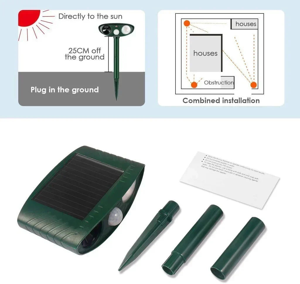 SolaraGuard Solar Ultrasonic Deer Repeller For Gardens