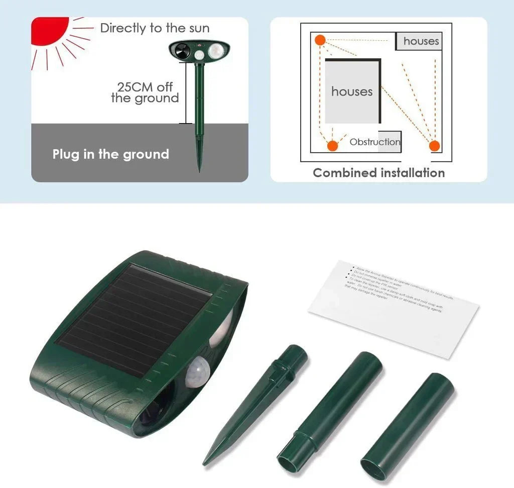 VerdeGuard Solar Ultrasonic Deer Deterrent Motion Activated | Lersk