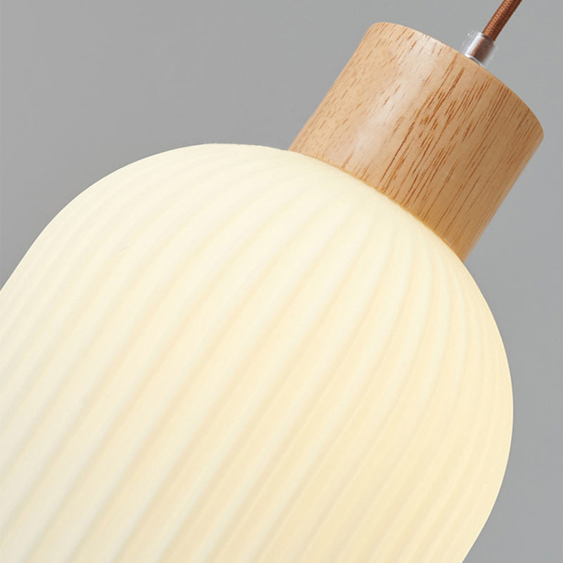 TimberGlow Wood and Glass Pendant Lamp with LED Lighting | Lersk