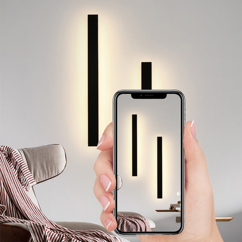 Nyx lineært udendørs væglampe sort LED finish udgave | Lersk