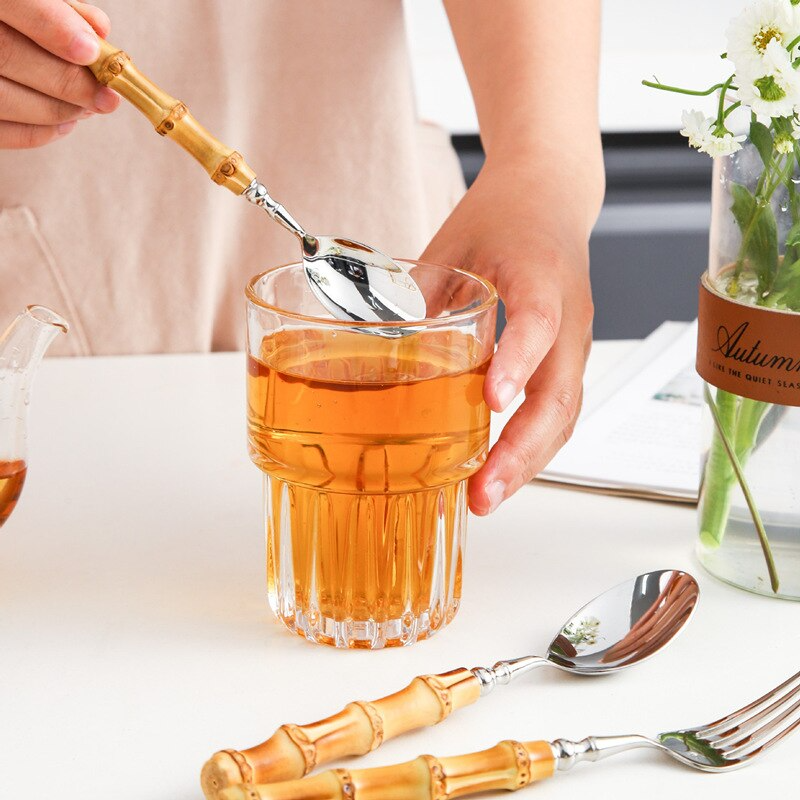 Premium Eco Bamboo and Stainless Steel Cutlery Set Deluxe | Lersk