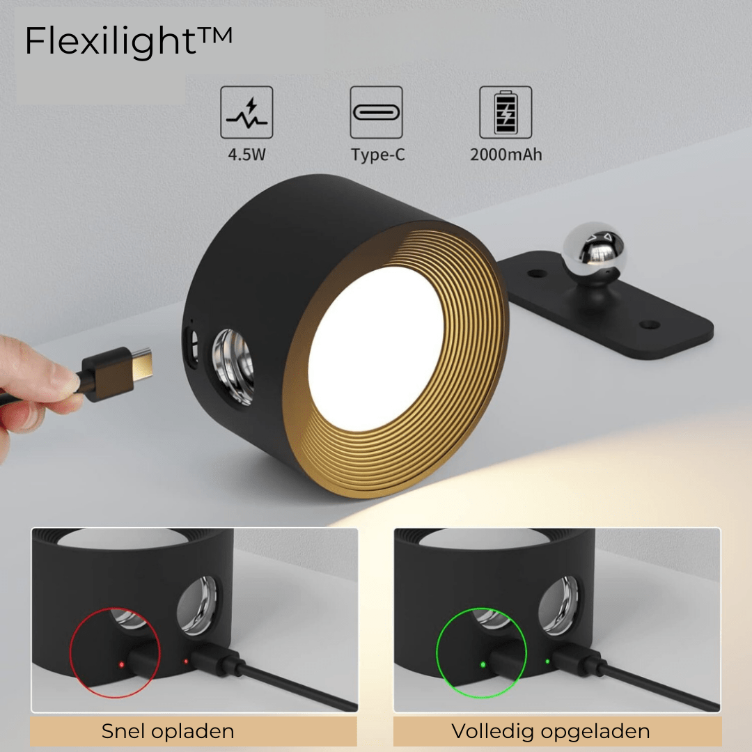 FlexiLamp Wireless Wall Lamp 360 Degree Rechargeable Cordless Hallway Light For Homes | Lersk