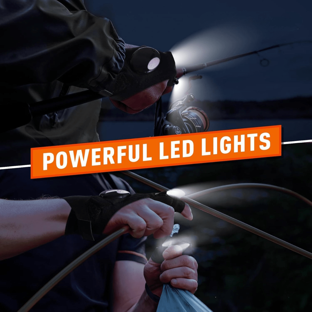 Guanti con Luce LED a Dita per Illuminazione a Mani Libere – Riparazioni, Campeggio e Lavori Notturni | Lersk