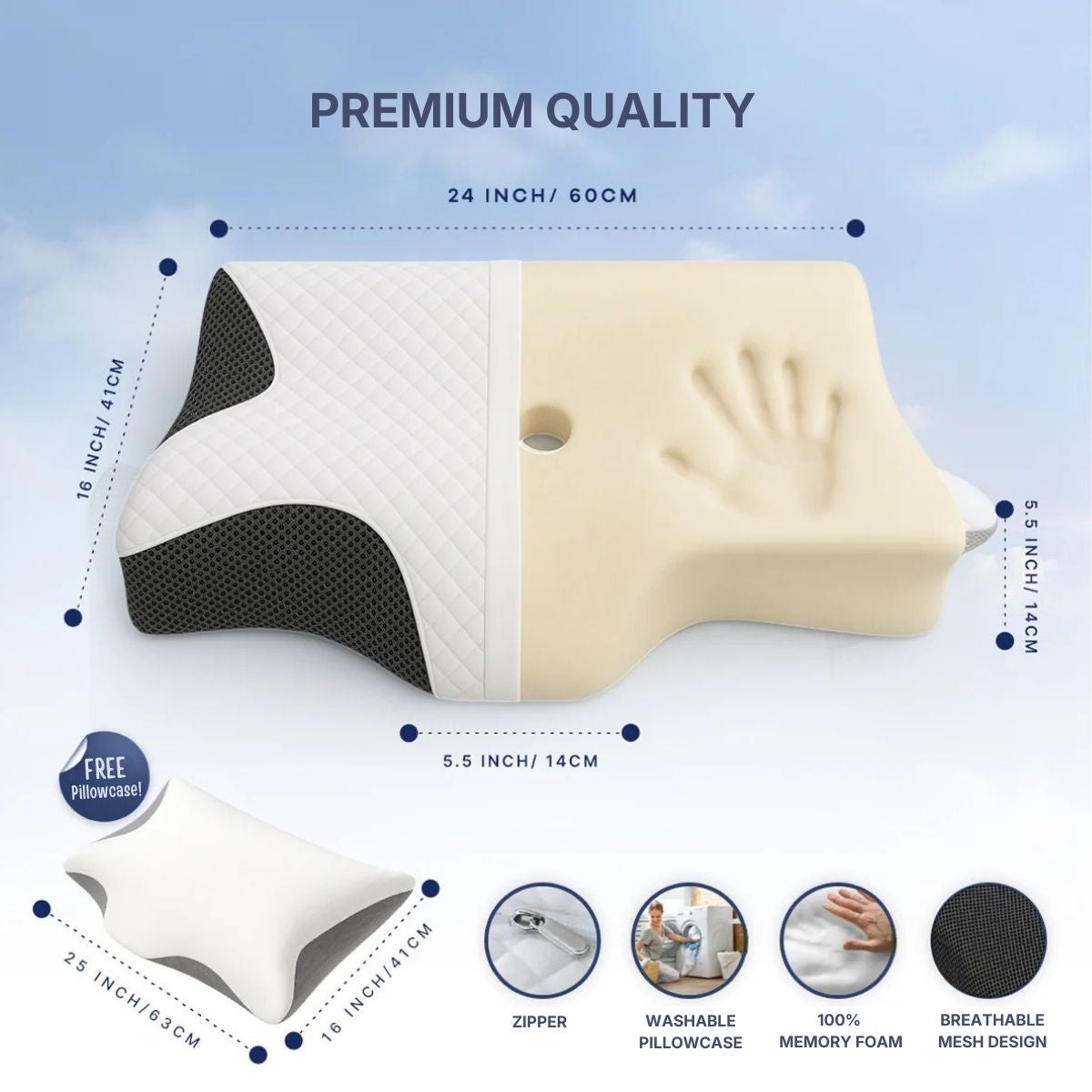 Orthopedic Cervical Memory Foam Pillow for Neck Pain Relief | Lersk