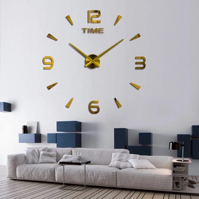 3D Wall Clock In Gold Acrylic | Lersk