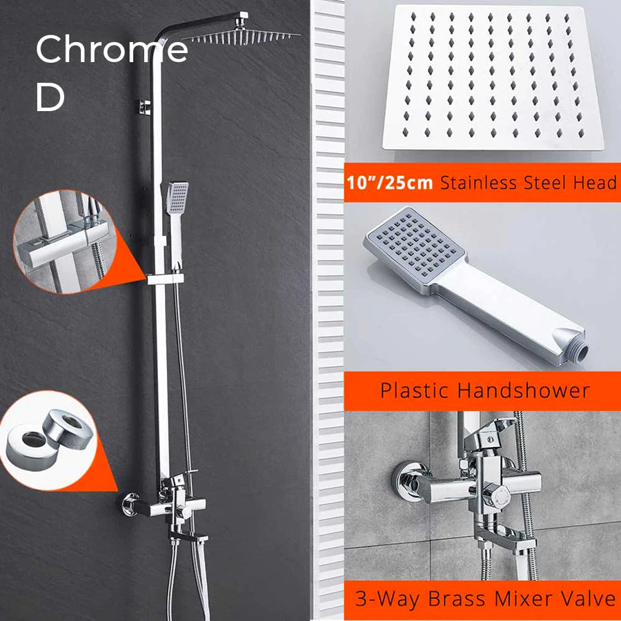 Nyra Dual Mixer Rain Shower System With Handheld Spray Easy Install | Lersk
