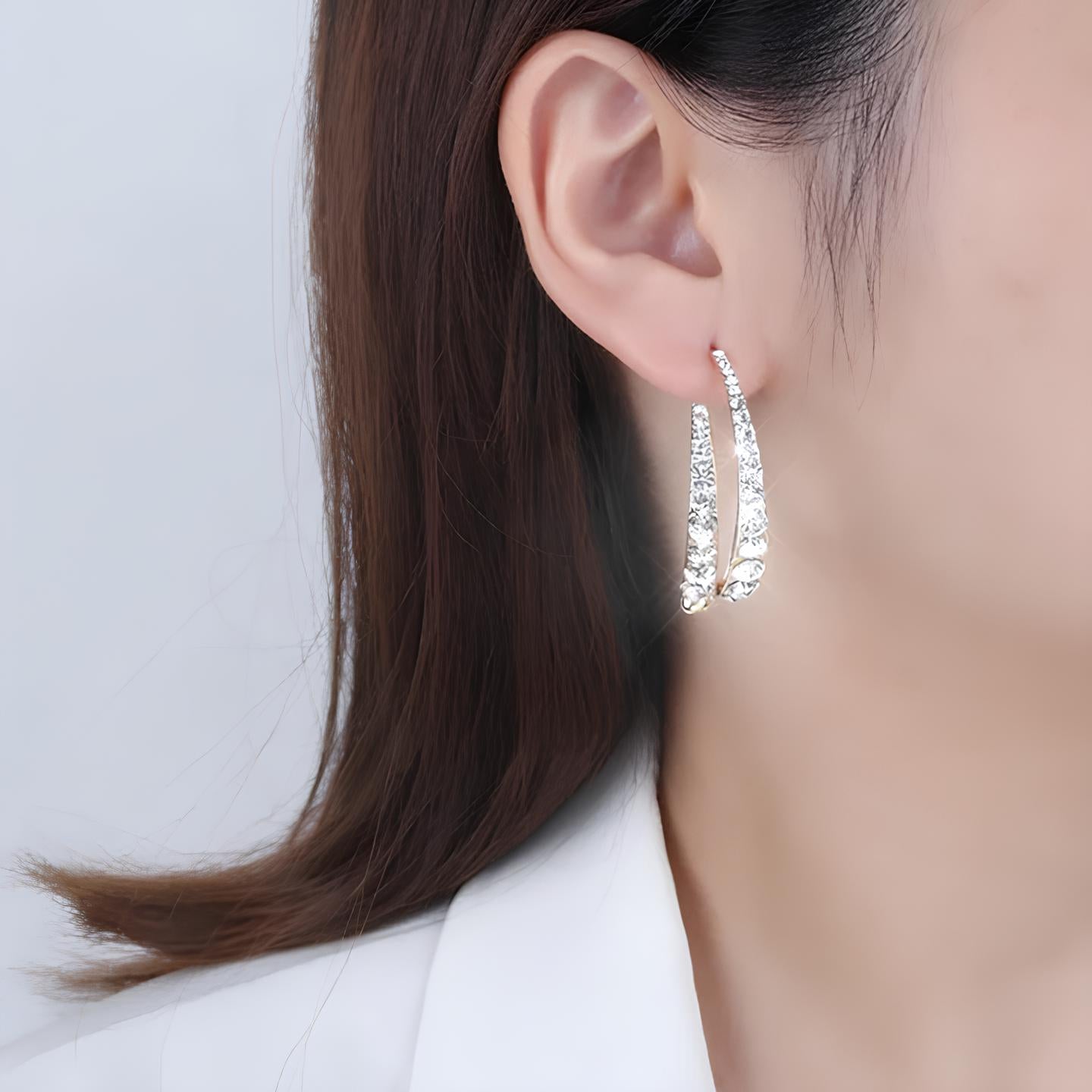 Alora Curved Cross Earrings | Lersk