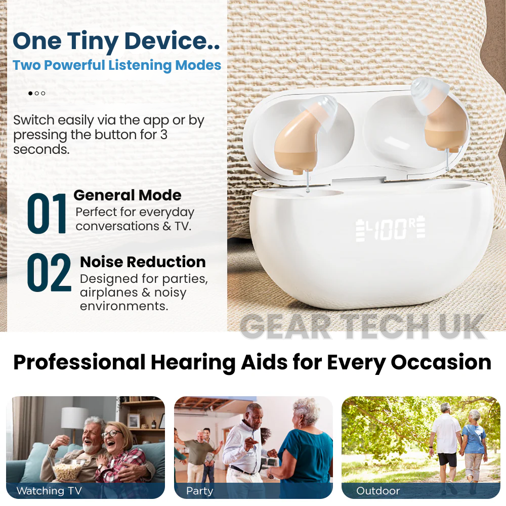 Sluchadla s Bluetooth ovládáním přes aplikaci bez předpisu Velká Británie | Lersk