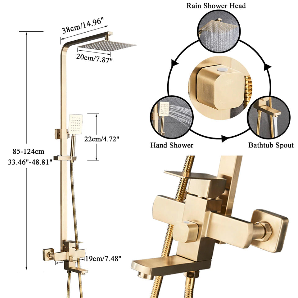 Nyra Dual Mixer Rain Shower System With Handheld Spray Easy Install | Lersk