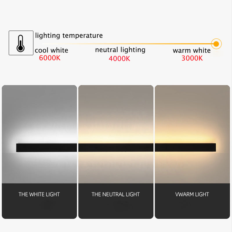 Nyx lineært udendørs væglampe sort LED finish udgave | Lersk