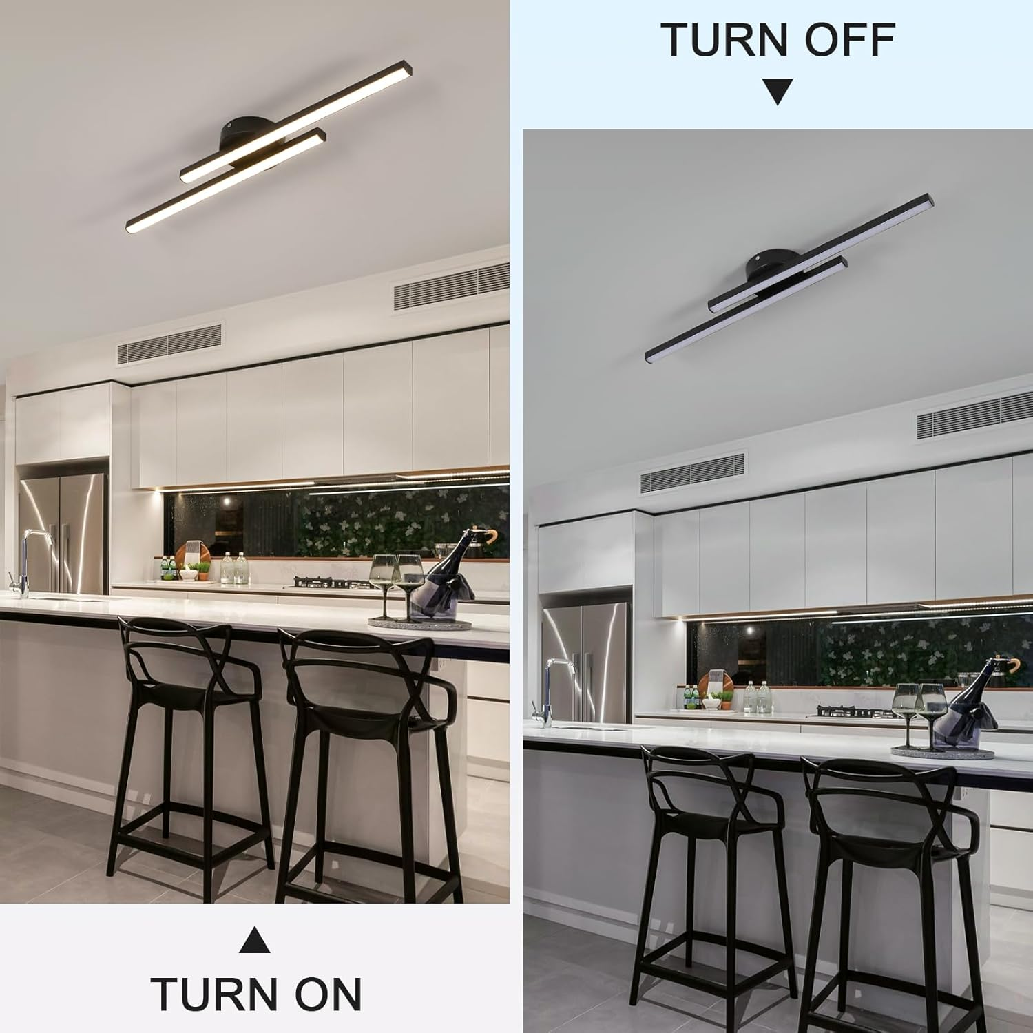 LumenVale Minimalistyczna aluminiowa lampa sufitowa LED półplafon do salonu | Lersk