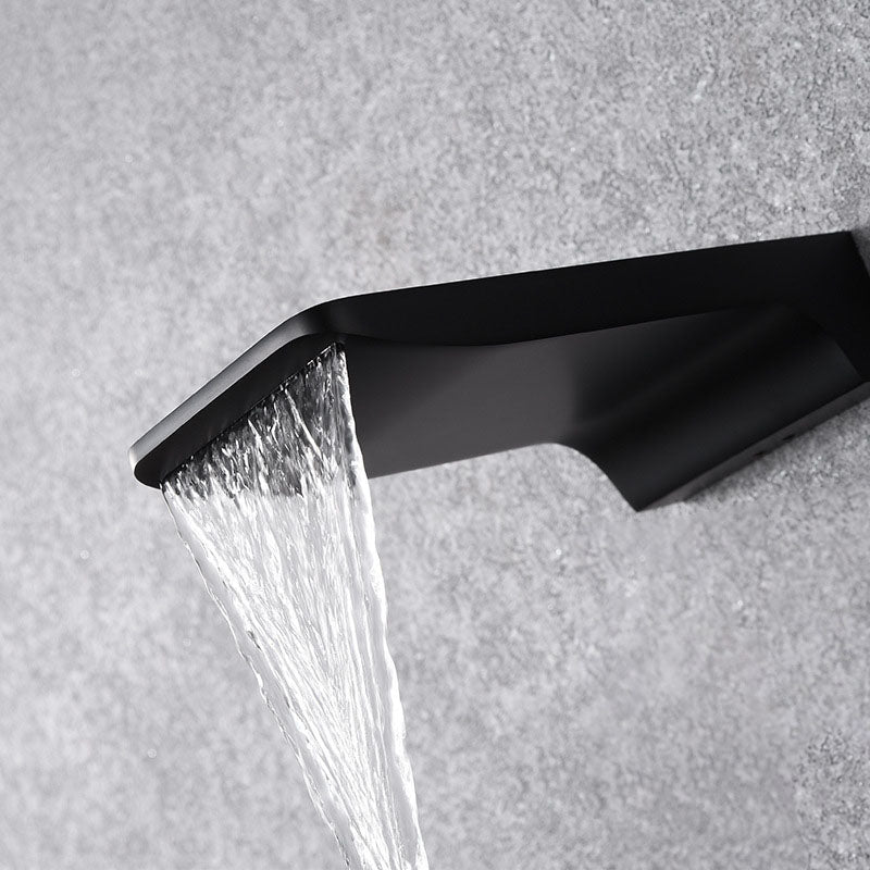 Creative Wall Mounted All-Copper Black Waterfall Faucet for Wash Basin with Concealed Dual Control Hot and Cold | Lersk