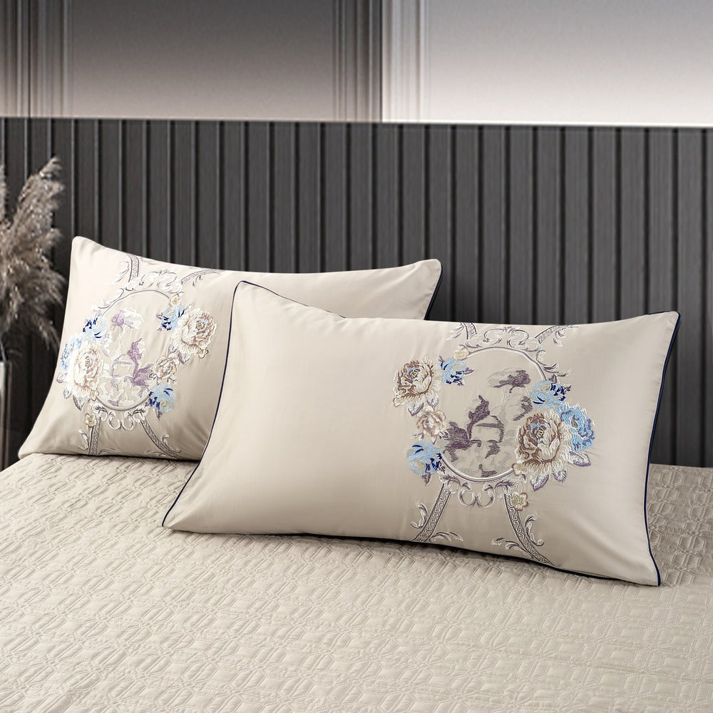 Orenda Bloom Jacquard Bedding Set With Floral Embroidery | Lersk