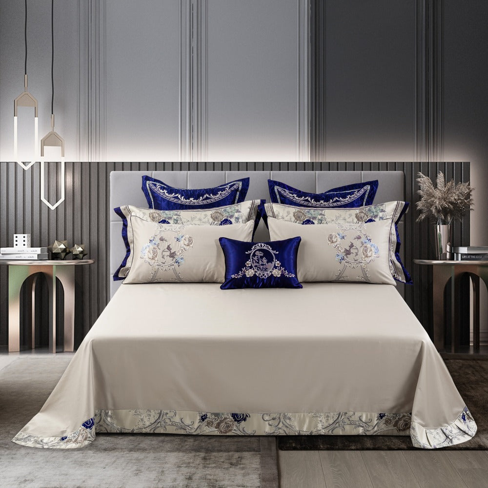 Orenda Bloom Jacquard Bedding Set With Floral Embroidery | Lersk