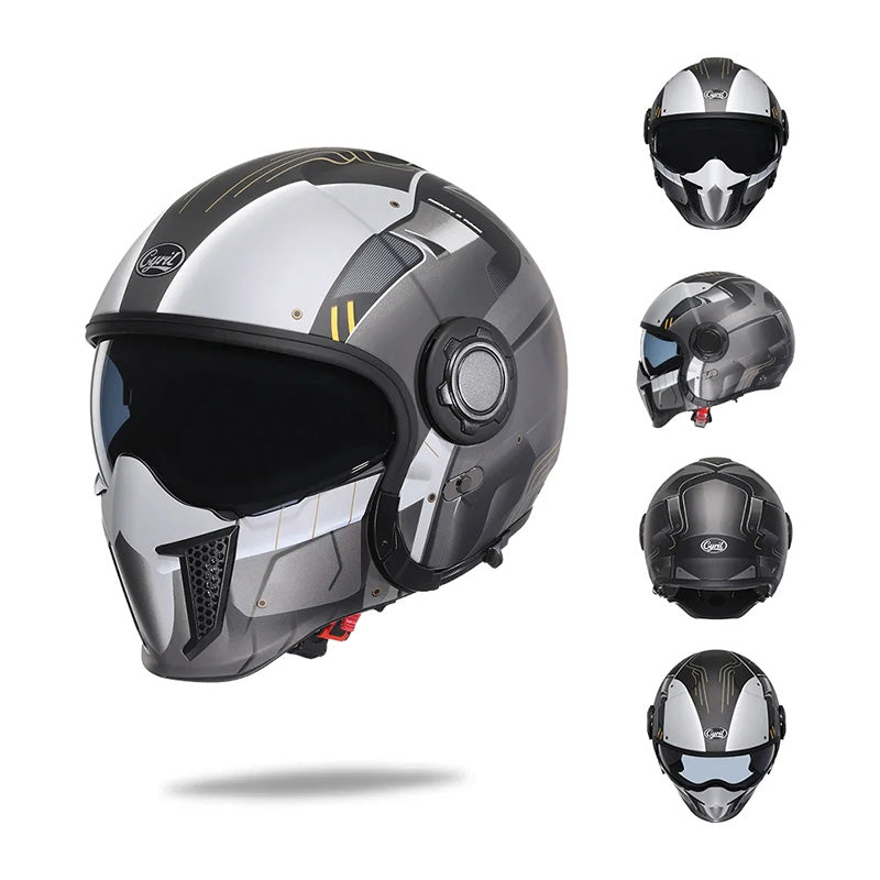 Double Lens Vintage Modular Helmet DOT ECE Approved For Riders Breathable | Lersk