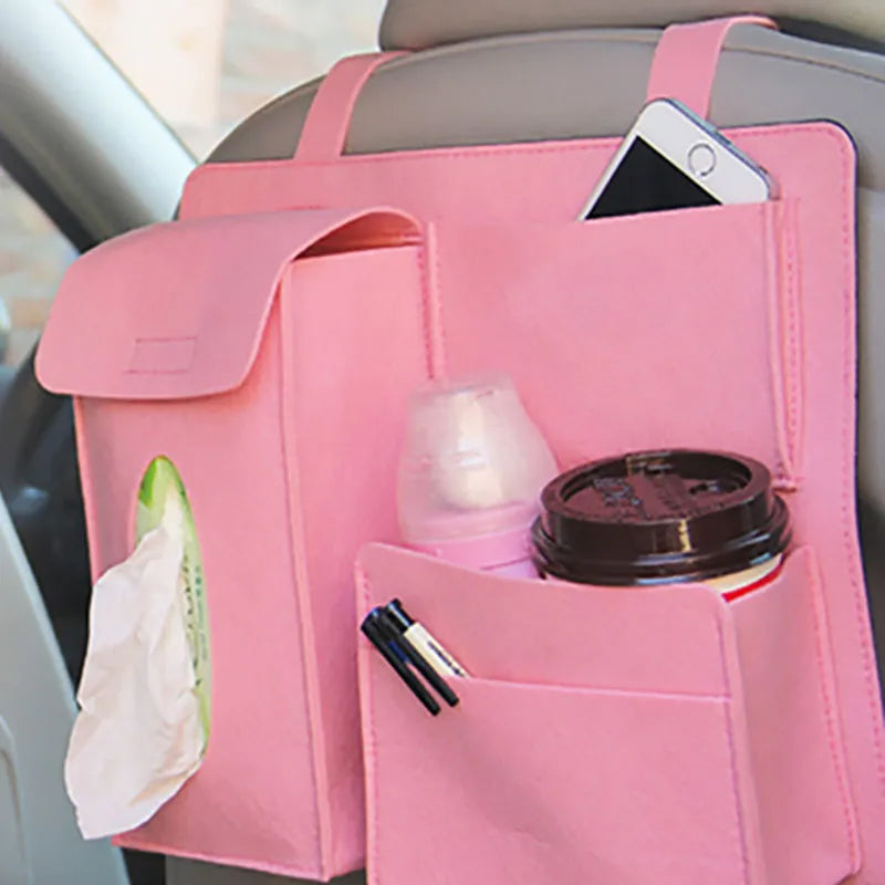 Navaro Universal Fit Felt Car Seat Back Organizer 4 Pockets | Lersk