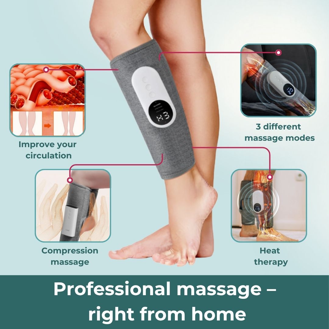 CuraFlow Massageur de Jambes 3-en-1 pour Gonflement et Circulation à Domicile | Lersk
