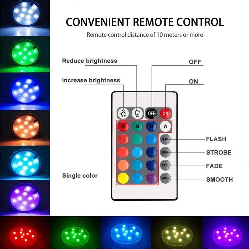 Lampe LED étanche à télécommande avec ventouse magnétique pour piscines et éclairage extérieur | Lersk